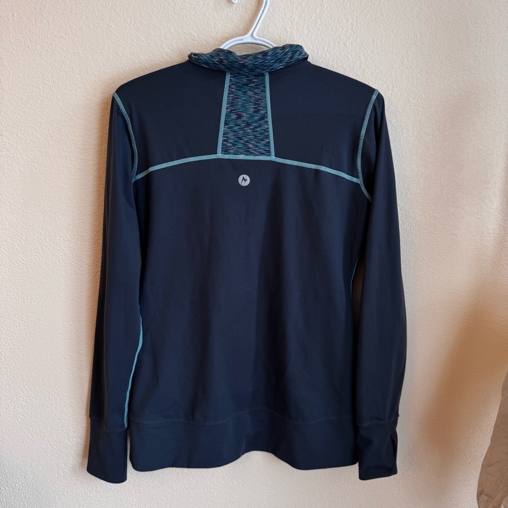Marmot Full Zip Jacket Women’s Medium – Navy w/ Teal Trim Outdoor Activewear - Picture 4 of 10